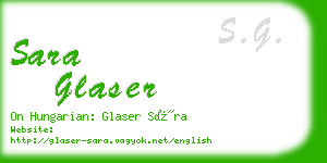 sara glaser business card